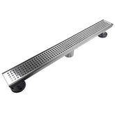 Neodrain Chrome 24-inch linear shower drain shown in a modern bathroom setting