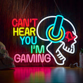 Neonland gaming sign front view highlights bold neon for game zones.