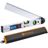 Neoteck aluminum digital angle finder with backlit display for easy reading.