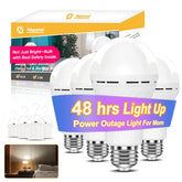 Neporal LITE emergency bulb on a lamp shows battery backup during outages.