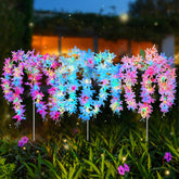 Neporal solar flowers 5-head lilac vines glow at night for charming outdoor ambiance