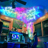 Neptten Cloud LED lighting with thundercloud shape for dramatic ceiling ambience.