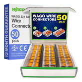 New Age America WAGO 221-412 closeup for fast, tool-free wire splicing.