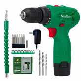 NEWBEAT cordless drill set with 12V battery powers quick furniture assembly