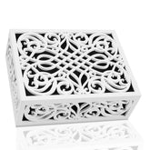 Newhouse Corinthian chime cover front view with laser-cut details and warm wood grain.