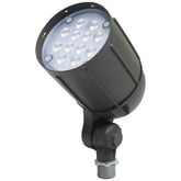 Newhouse Lighting 12W bronze flood light closeup shows compact weatherproof exterior illumination