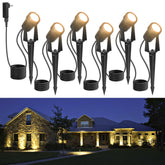 NEWKAZ outdoor landscape lights with 65ft wire illuminate yards evenly and efficiently.