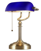 Newrays blue glass bankers desk lamp base, sturdy and stylish for focused home office lighting