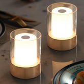 NEWSEE 4-inch mini dining light pack on table providing warm ambient illumination for dining.