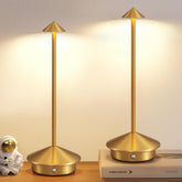 NEWSEE cordless table lamp set 2 gold base for portable ambient lighting.