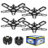 Nexillumi 4 pack LED garage light with panel assembly for full ceiling coverage