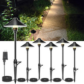 Neymlya low-voltage pathway lights with timer illuminate walkways safely.