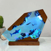 NICE HERA shark ocean resin lamp artwork glows softly for ambient decor.