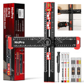Nicpro 4-in-1 drilling ruler front view enables precise door handle alignment.