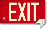 NightBright photoluminescent exit sign red with UL 924 for reliable egress visibility