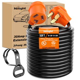 Nilight EV dryer extension 50ft 30A enables flexible Level 2 charging setups safely.