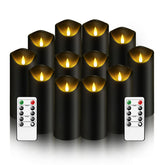 Nimiko flameless candles with remote set of 12 pillars providing safe ambient light indoors