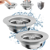 NinjaTiger 3-in-1 sink strainer in action, promoting efficient draining and filtration.