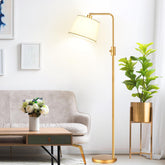 Nintiue dimmable floor lamp with arc arm for adjustable ambient lighting
