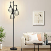 Nintiue teardrop cage head floor lamp brightens living spaces.