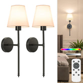 NIORSUN wall sconce set 2 front view with dimmable bulbs for cozy evenings
