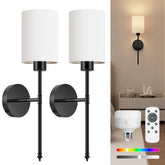 NIORSUN battery wall sconce set of 2 black with remote for flexible placement