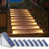 NIORSUN outdoor step lights with triangle design illuminate stairs safely at night