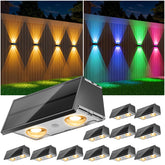NIORSUN solar fence light shows 9 colors for versatile outdoor mood setting.