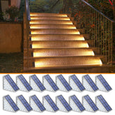 NIORSUN solar step lights highlight triangle design for safer step edges at night