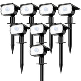Nipify 8-pack 56 LED solar lights deliver outdoor motion-sensing illumination for safe pathways.