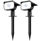 Nipify solar spot light glowing at night to warmly illuminate outdoor spaces
