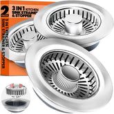 Nipoko 3-in-1 drain set installed in a standard sink ready to seal