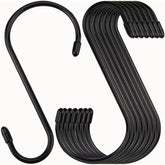 Nisoger 24-pack 6-inch vinyl-coated S-hook showing rust-resistant finish and organized closet potential.