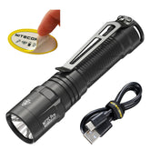 Nitecore MT2C Pro beam at 1800 lumens for bright night visibility.