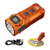 Nitecore TUP2 front view on keyring, compact and ready for daily use