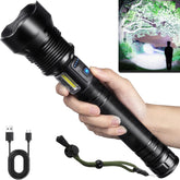 NJ FOREVER flashlight with 3000 lumens front view for outdoor visibility