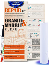 NNREPAIR marble-granite-quartz repair kit with clear material for seamless chip repair