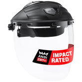 NoCry Premium Safety Face Shield with curved design for full-coverage protection during grinding