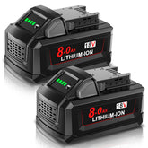 Nonbliep 2Pack 8.0Ah Milwaukee battery front view with high capacity.