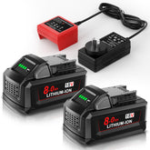 Nonbliep 2Pack 8.0Ah Milwaukee battery front view for reliable 18V power