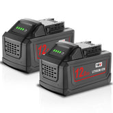 Nonbliep Milwaukee M18 battery pack front view highlighting high capacity for long projects.