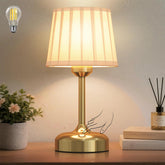 NookNova cordless table lamp base provides stable bedside lighting.