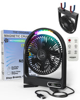 Nordmoose magnetic cruise fan base attachment securely mounts to cabin walls or ceilings for space-saving cooling.
