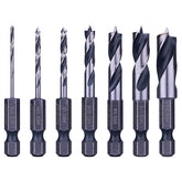 NordWolf seven-piece HSS Brad Point Stubby Set enables precise drilling in tight spots