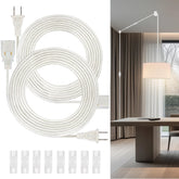 Novantl clear extension cord 10ft blends with décor for discreet wall mounting.
