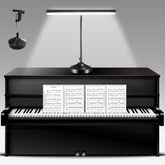 NovoLido Piano Desk Lamp base provides stable support for focused reading and practice.