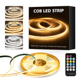 NoxLumina COB strip lights close-up shows dense LEDs for even brightness.