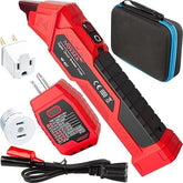 NOYAFA NF-827 in use at an energized outlet identifies 120V circuits quickly.