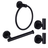 NTIPOX towel ring in matte black offers easy-access towels in a modern bathroom.