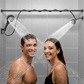 NTPN dual shower head with handheld massage for a comfortable shared shower